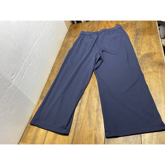 Halara Flex High Waisted Wide Leg Pants Blue L Petite Elastic Waist Pull-On - Picture 2 of 7